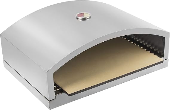 Open Faced Grill Pizza Oven for Gas or Charcoal Grill | Ceramic Pizza Stone, Flat Top Pizz Oven, Easy to Install and Use
