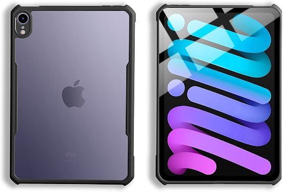 TineeOwl for iPad mini 7 A17 Pro Case, for iPad mini 7th/6th Generation Ultra Thin (2024/2021) Matte Back Clear Case, Flexible TPU, Absorbs Shock, Lightweight, Thin (Black)