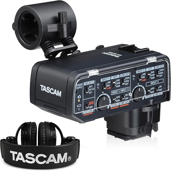 Tascam CA-XLR2d-C Canon Kit XLR Mic Adapter and Studio Headphones