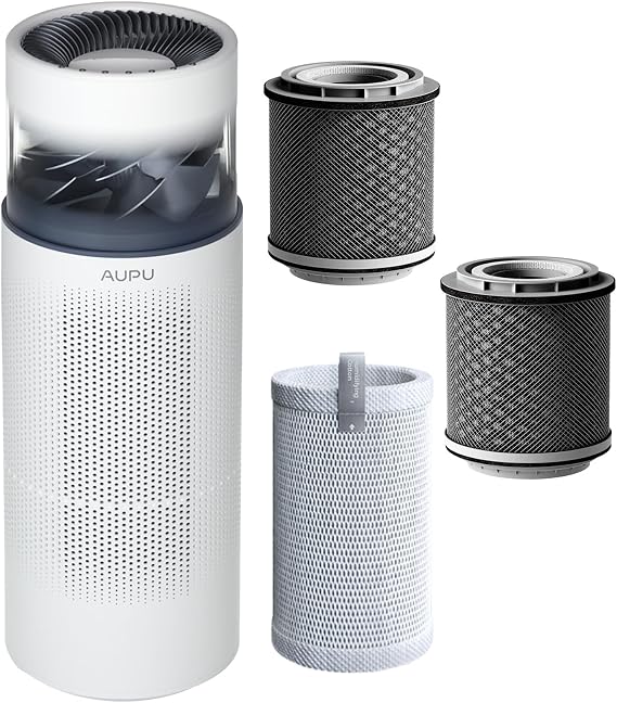 AUPU Air Purifier and Humidifier in One with Rplacement 2 Pack HEPA Filters and Humidifier Filters
