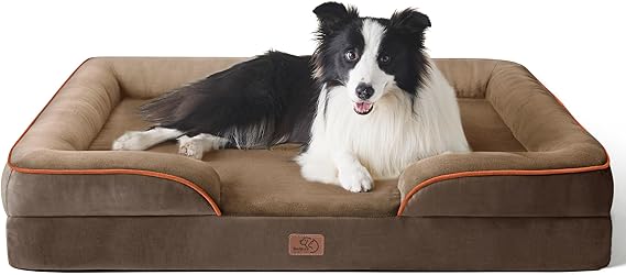 Bedsure Large Dog Bed Sofa - Washable Orthopedic Dog Couch, 89x63x16cm