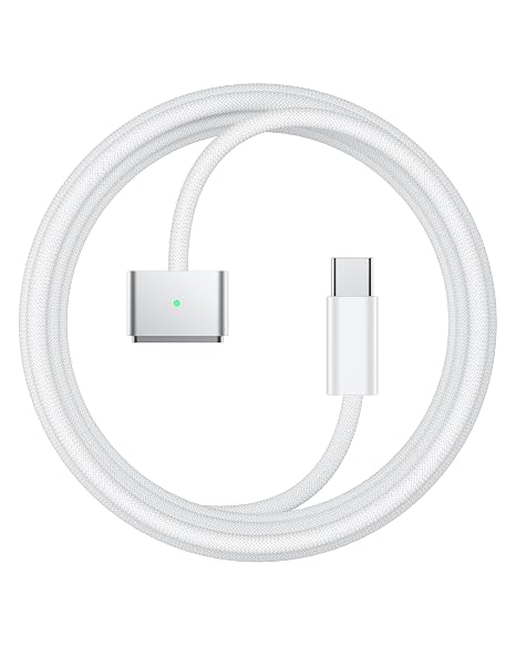 Stouchi 6ft USB-C to Magnetic 3 Cable, 140W Fast Charging for MacBook Air (15''/13'' M4 2025, M3 2024, M2 2023, M2 2022), Pro (16"/14" 2024/2023/2021) White