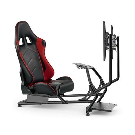 Rennsitz-Cockpit-Simulator - voll einstellbar mit Bildschirmhalterung