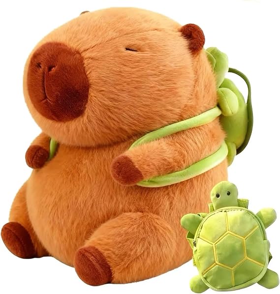 Capybara Plush Soft Stuffed Animals Capybara Teddy with Turtle 25cm Adorable Capybara Gifts for Birthday Present