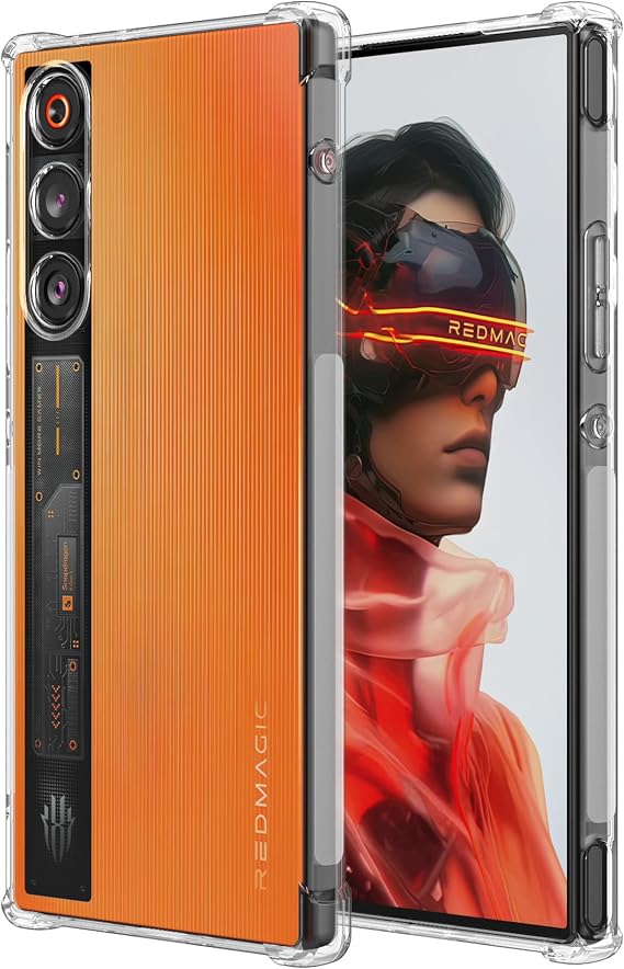 Cresee Case for Red Magic 10 Air, Clear Cover with Reinforced Corner Bumper Camera Protection Slim Fit Shockproof Flexible TPU Case for Nubia RedMagic 10 Air - Transparent