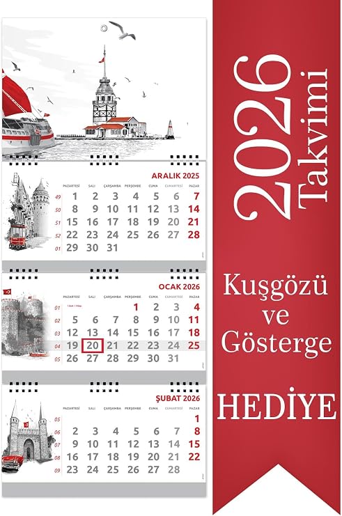 2026 Oversized Sailor Calendar Sailor Wall Calendar istanbul 33x77.5 cm