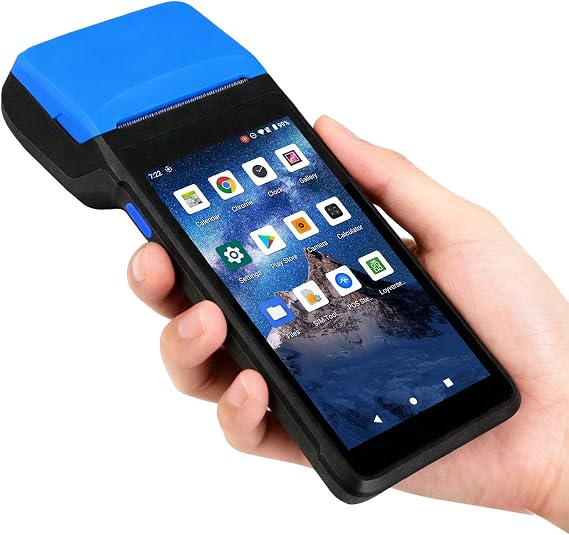BISOFICE Android 11 PDA Handheld POS Terminal 2D Barcode Scanner Inventory Machine Bluetooth Connect Mobile 5.5 for Warehouse Inventory Logistics Retail POS System Blue