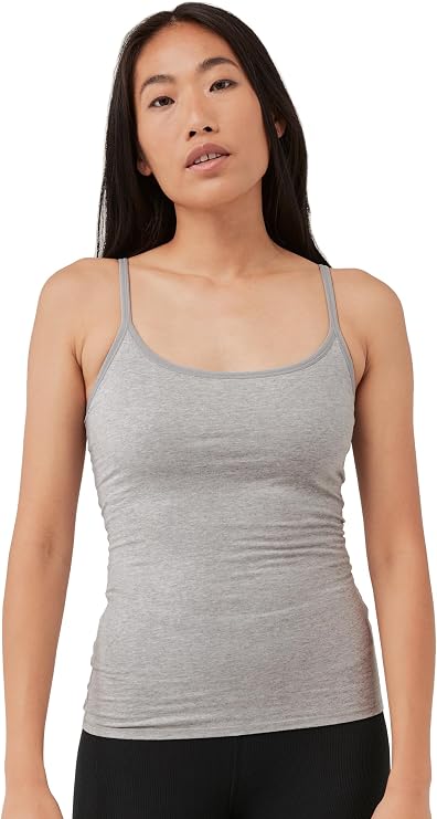 Pact Womens Cotton Camisole Tank Top with Built-in Shelf Bra