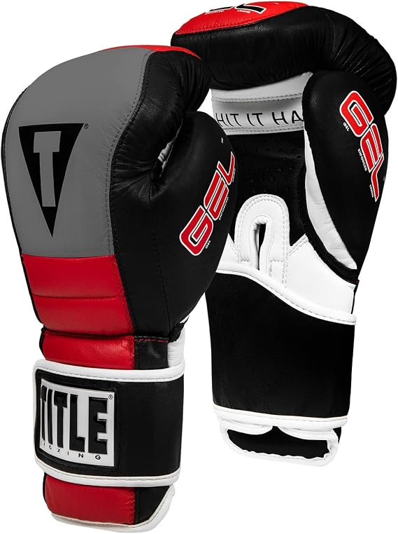 Title Gel Rush Bag Gloves, Black/Gray/Red, 12 oz