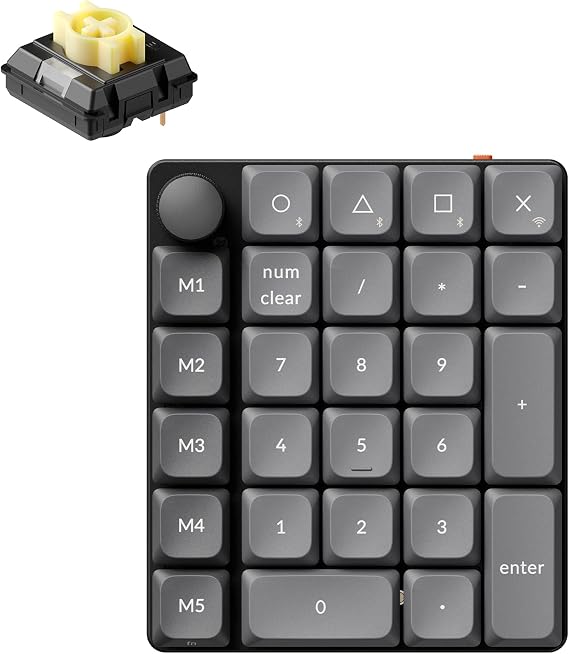 Domestic Genuine ProductKeychron K0 Max QMK Wireless Custom Tenkeyless, 2.4GHz & Bluetooth Wireless & Wired Support/QMK Programmable/RGB Light/Hot Swappable/Milk POM Switch/PBT Keycaps/Mac Windows