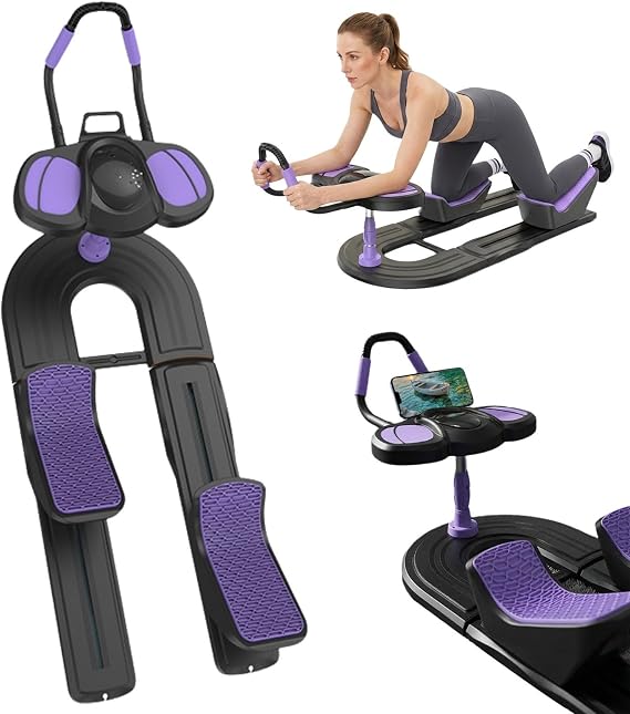 Spine Twist and Stretch Trainer, Multifunction Crawling Training Machine, 3-Level Adjustable & Digital Display, Back Stretcher Waist Trainer for Home Gym Fitness, 220 Lb Load Capacity