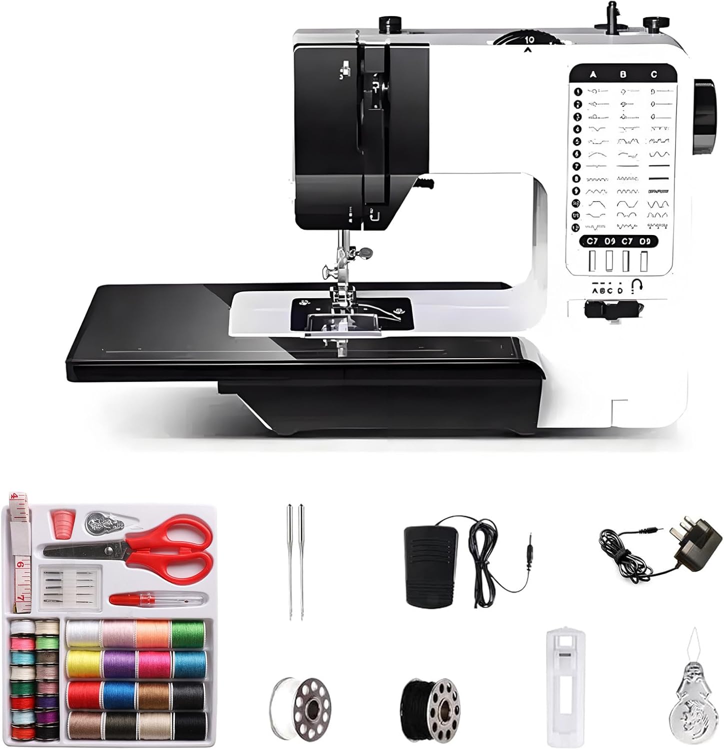 Portable Electric Sewing Machine for Beginners,Adults,and Kids,Beginner Sewing Machine Embroidery Machine 38 Stitch Programmes,Hand Held Sewing Machine UK Basic Sewing Kit Included