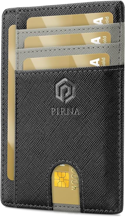 Slim Wallet for Men | RFID Blocking Minimalist Credit Card Holder – Thin Card Wallet with Small Money Pocket & Gift Box for Men's UK, Slim Mens Wallets UK
