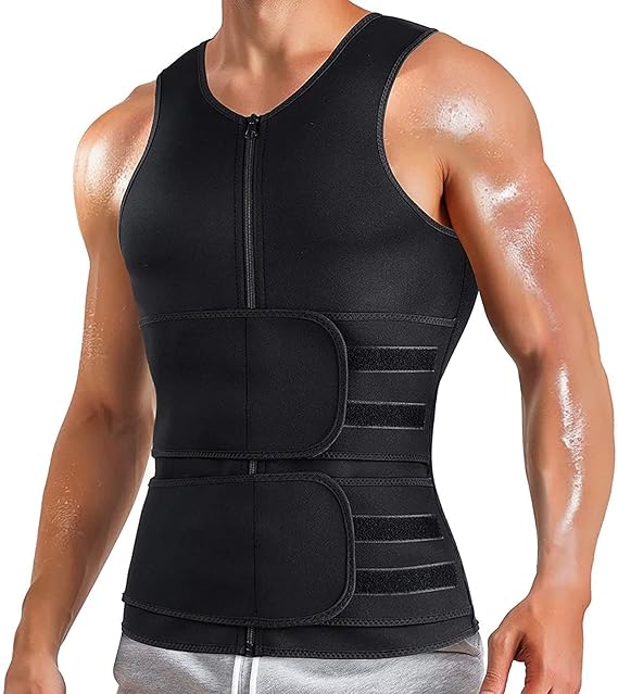 liyun Sauna Shirt Men Slimming Sweat Suit Sauna Vest Belly Button Body Shaper Neoprene Body Shaper Sauna Suits Shirt Fitness Corset Sweat Vest Shapewear Tank Top Sauna Suits