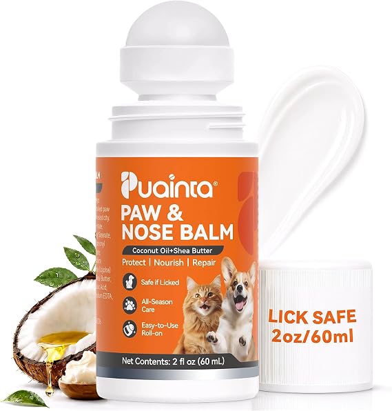 PUAINTA Dog Paw Nose Balm Roll On Lick Safe Moisturizer Paw Protector