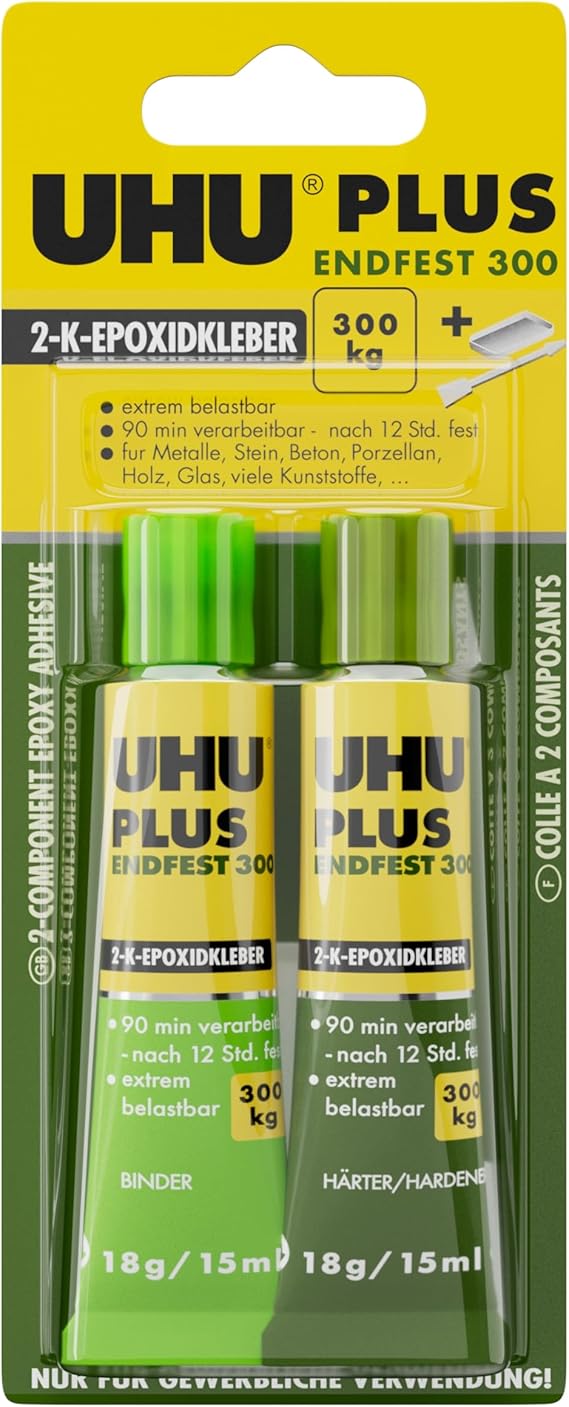 UHU Plus endfest 300 Komponentenkleber endfest 33g Tube Binder Tube HARTER