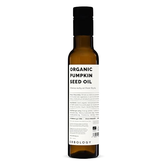 100% Organic Pumpkin Seed Oil 8.5 fl oz - Cold-Pressed - Premium Food Grade - Straight from Styrian Farm - Rich in Phytonutrients - Non-GMO - No Additives or Preservatives - Recyclable Glass Bottle