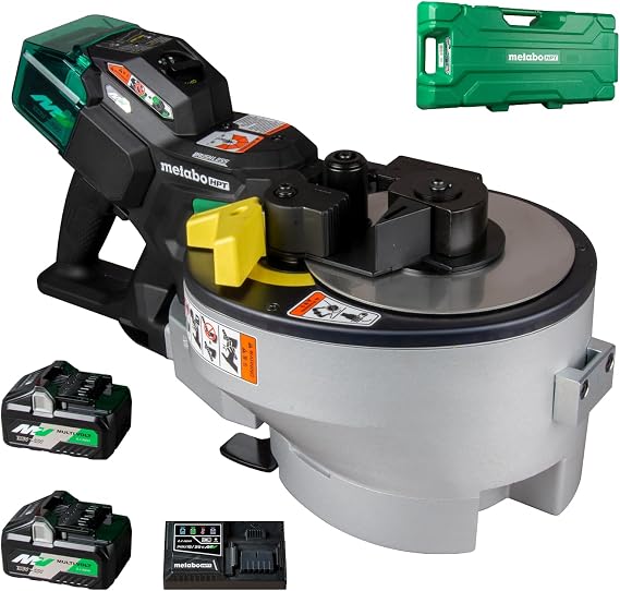 Metabo HPT 36V MultiVolt Portable Rebar Bender/Cutter, Dual Power Source Technology, Fast Cuts, Powerful Bends, Brushless Motor, Includes 2x 4.0Ah Metabo Batteries and Rapid Charger, VB3616DA