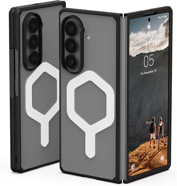 URBAN ARMOR GEAR UAG Compatible with Samsung Galaxy Z Fold 7 Case Mouve - Magnetic Charging Transparent Clear Rugged Military Grade Protective Cover, Ice