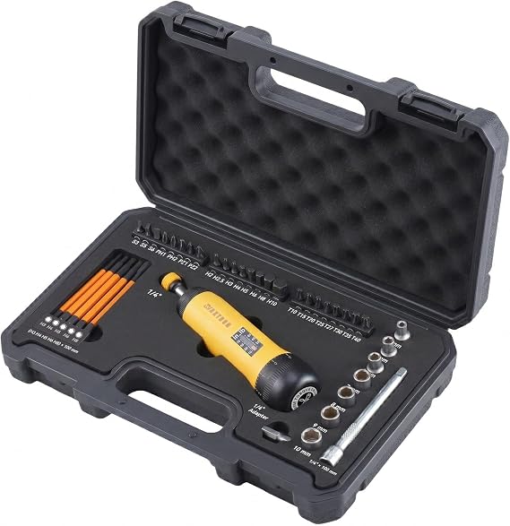 Torque Screwdriver Bit Set, 10-70 in-lb, 39-Piece Torque Driver Kit, 1/4-Inch Quick-Release Bit Holder, 6% Accuracy
