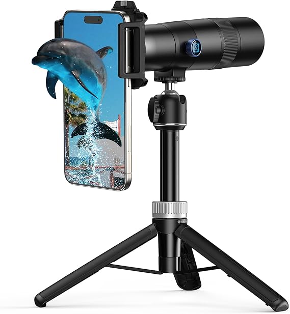30x Telephoto Lens with Tripod - Mobile Phone Camera Lens Kit with Universal Lens Holder Phone Lens Pendant for iPhone and Android