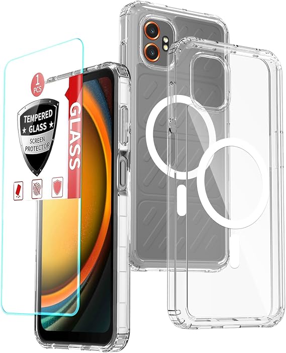 DpS for Samsung Galaxy XCover 7 Pro Case, Magnetic with Screen Protector, [Military Grade Protection] [Compatible with Magsafe] Shockproof Protective Phone Case. (Clear, XCover 7 Pro)