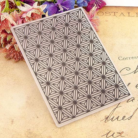 Geometry Flower Background Pattern Plastic Embossing Folder, 3D Textured Impressions Mandala Flower Embossing Folder Template for Card Making Scrapbooking Paper Craft Album Stamps DIY Decor