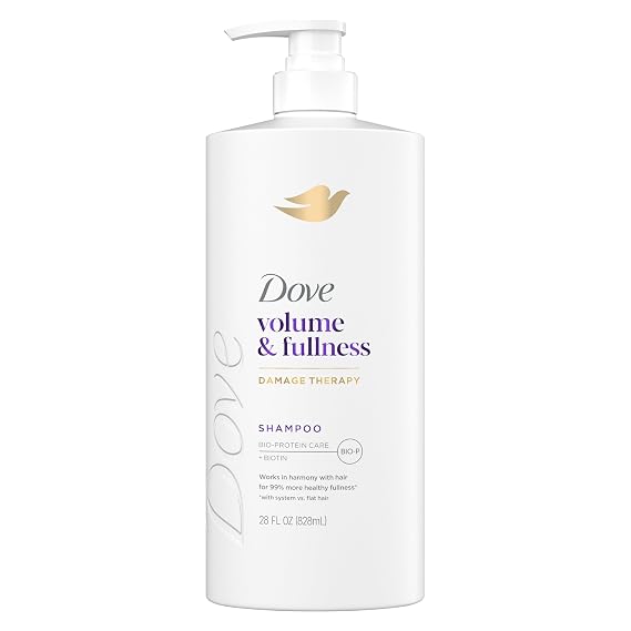 Dove Volume & Fullness Shampoo, Volumizing for Thinning Hair + Biotin 28oz | For fine, flat hair helps add all-day body ness while regenerating hair strength with Bio-Protein Care