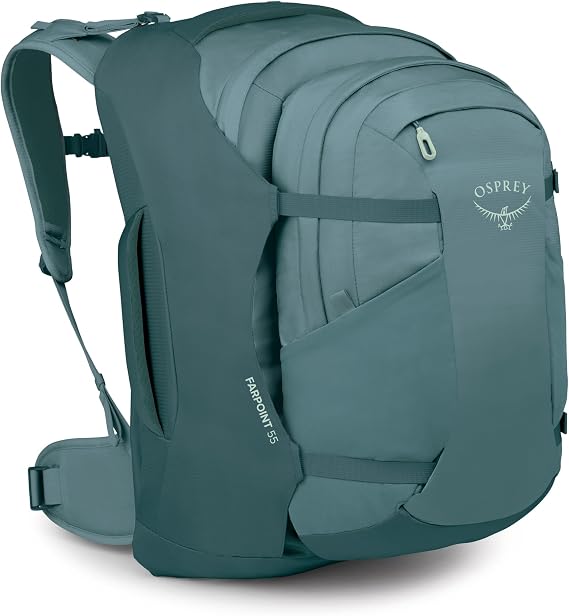 Osprey Farpoint Men's Travel Backpack 55L Cascade Blue-Torrent Blue