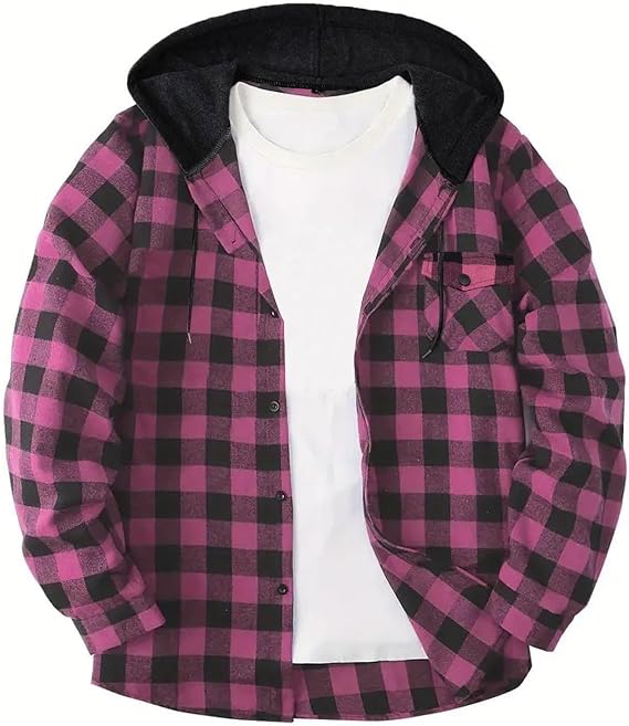 Flannel Shirt for Men Big and Tall Long Sleeve Button Down Plaid Shirt Jackets Lightweight Casual Shacket with Pocket