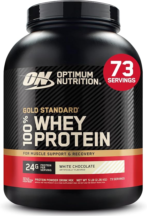 Optimum Nutrition Gold Standard Whey Protein Powder, White Chocolate, 5LB