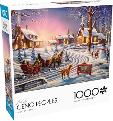 Buffalo Games – Art of Geno Peoples - 1000 Piece Christmas Jigsaw Puzzle - Festive Holiday Puzzle for Adults – Precision-Cut Pieces, Winter Artwork, and Hours of Relaxing Fun