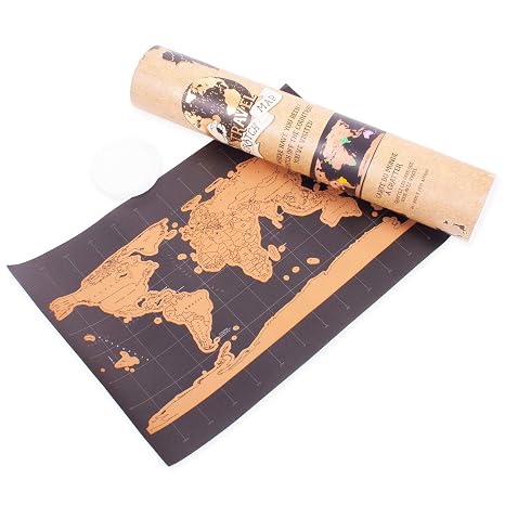 Scratch Off World Map Deluxe Travel Poster Scraping World Map Decor Gift