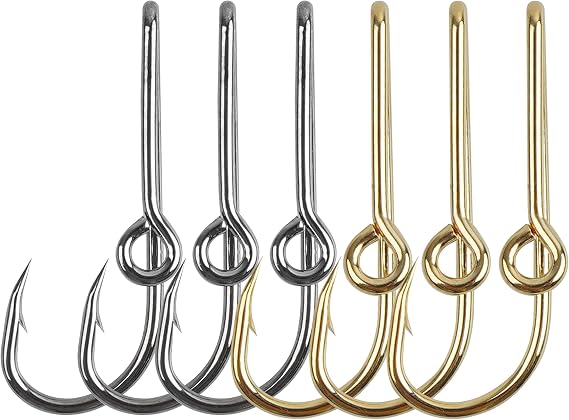 Fishing Hooks Hat Pins - 12PCS Tie Clips Gold/Black