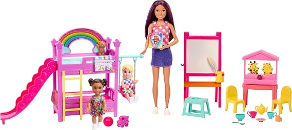 Barbie Skipper Babysitters Inc Ultimate Daycare Playset | with 3 Dolls, Furniture & 15+ Accessories, Includes Bunk Beds & Color-Change Easel