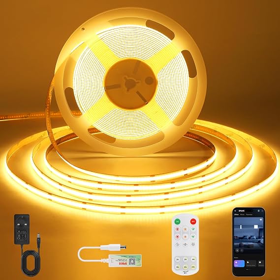 Smart COB LED Strip 5m, App Control, Warm White, 2700K [Energy Class B]