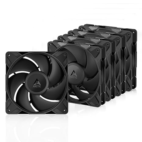 ARCTIC P14 Pro PST, 5 Pack - Powerful Premium Fan, 140 mm PWM Fan with Y-Cable Splitter, 400-2500 RPM, 0 RPM <5% PWM, Fluid Dynamic Bearing, 4-Pin - Black