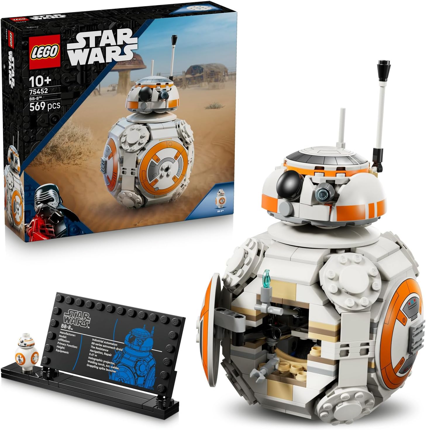 LEGO Star Wars BB-8 Astromech Droidi 75452-10 Yaş ve Üzeri Çocuklar için Standart Boyutlu BB-8 Figürü İçeren Koleksiyonluk Yaratıcı Oyuncak Yapım Seti, Çocuklar için Hediye Fikri 569 Parça