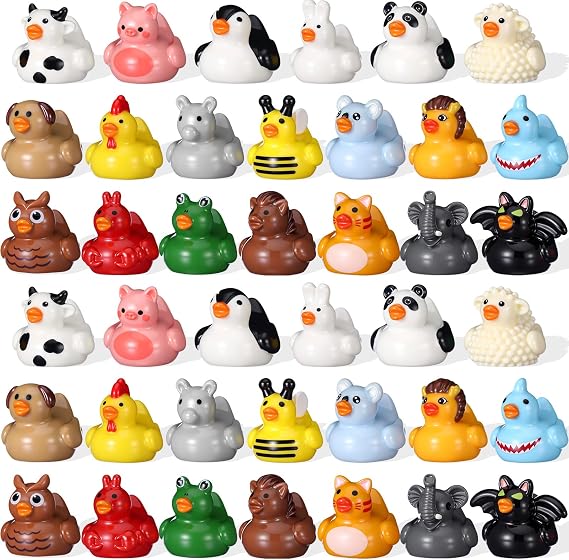Soulchen 100 Pcs Mini Resin Animals Ducks Tiny Resin Animals Small Figures