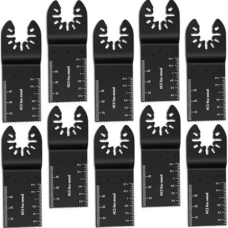 10 Pcs Multi Tool Blades Oscillating Saw Blades Universal Oscillating Quick Release Saw Blades Wood Multitool Blades Compatible with Dewalt, Milwaukee, Makita, Ryobi, Rockwell, Bosch