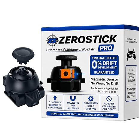 ZeroStick Pro Custom TMR Hall Effect Joystick Module Compatible with PS5 DualSense Edge TMR Drift Free Magnetic Stick Replacement 1X High Precision Long Life Design