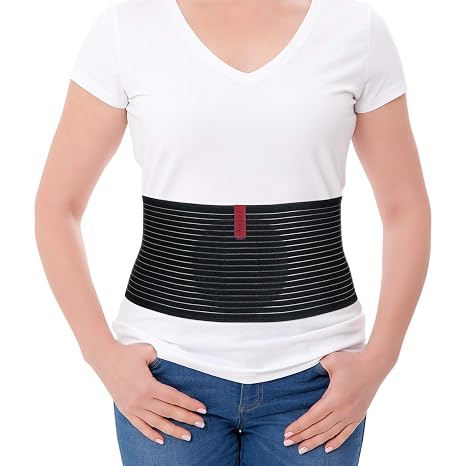 ORTONYX Umbilical Hernia Belt for Women and Men - Abdominal Support Binder with Compression Pad - Navel Ventral Epigastric Incisional and Belly Button Hernias Surgery Prevention Aid (Small - Medium)