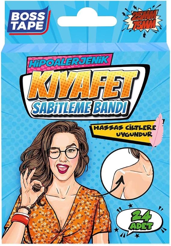 Boss Tape Kiyafet Sabitleme Bandi, 24-Parça, Beyaz