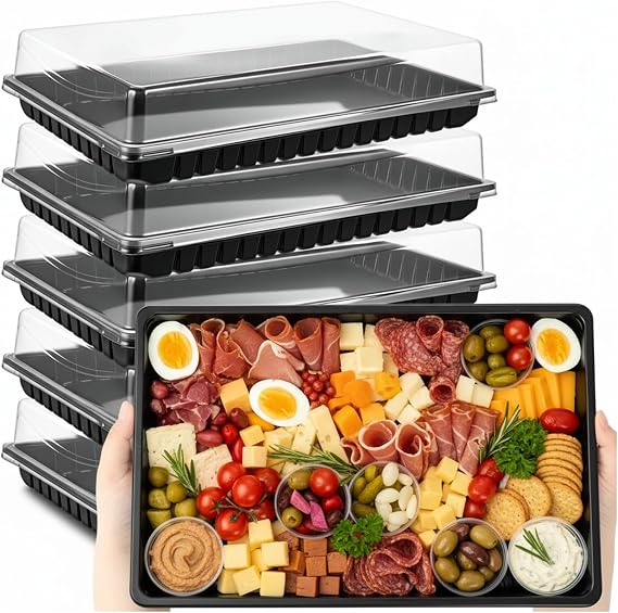 Shellwei 5 Pack Extra Large Charcuterie Board with Lids