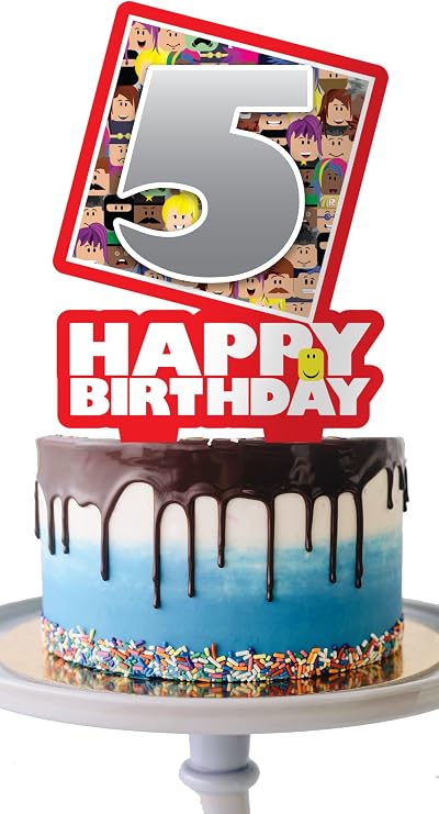 Think Green Fun Custom Blox Gamer Birthday Cake Topper Add Your Number Party Decor