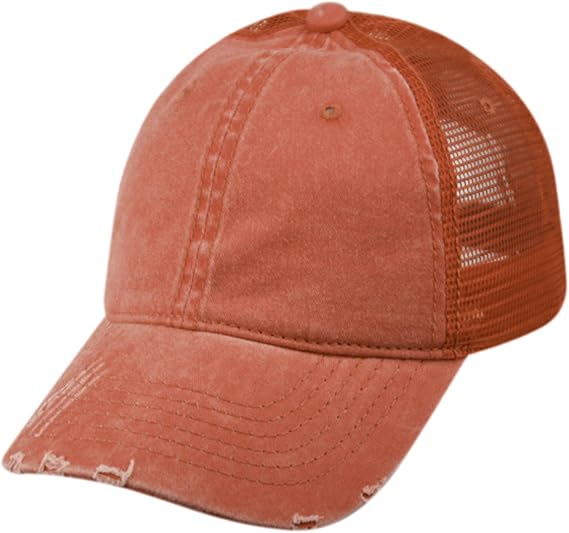 Low Profile Unstructured HAT Twill Distressed MESH Trucker CAPS