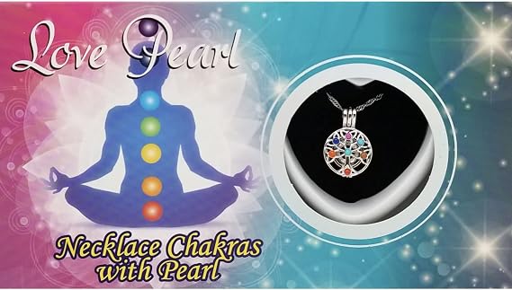Chakra Pearl Necklace Love with with Genuine Pearl