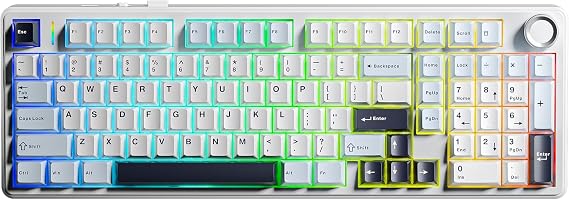 Aula F99 Pro 3 Modlu RGB Hot Swap Mekanik Star Vector Switch Kablosuz Makrolu Klavye Lacivert
