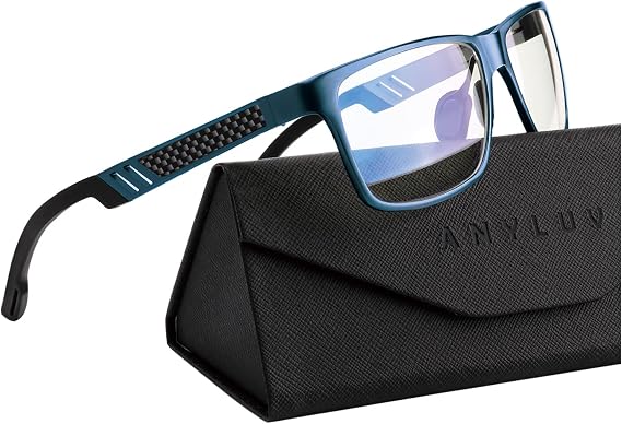 ANYLUV Blue Light Blocking Glasses Men Computer Gaming Glasses Lightweight Al-Mg Metal Anti Eyestrain Eye Protection