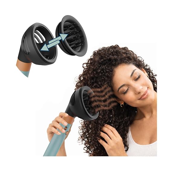 Wave Curl Diffuser for Dyson Airwrap by MMOBIEL Compatible Hair Diffuser Attachment for HS01, HS05, HS08 Dual Airflow Dome & Diffuse Modes for Defined Curls, Volume & Waves - Grey